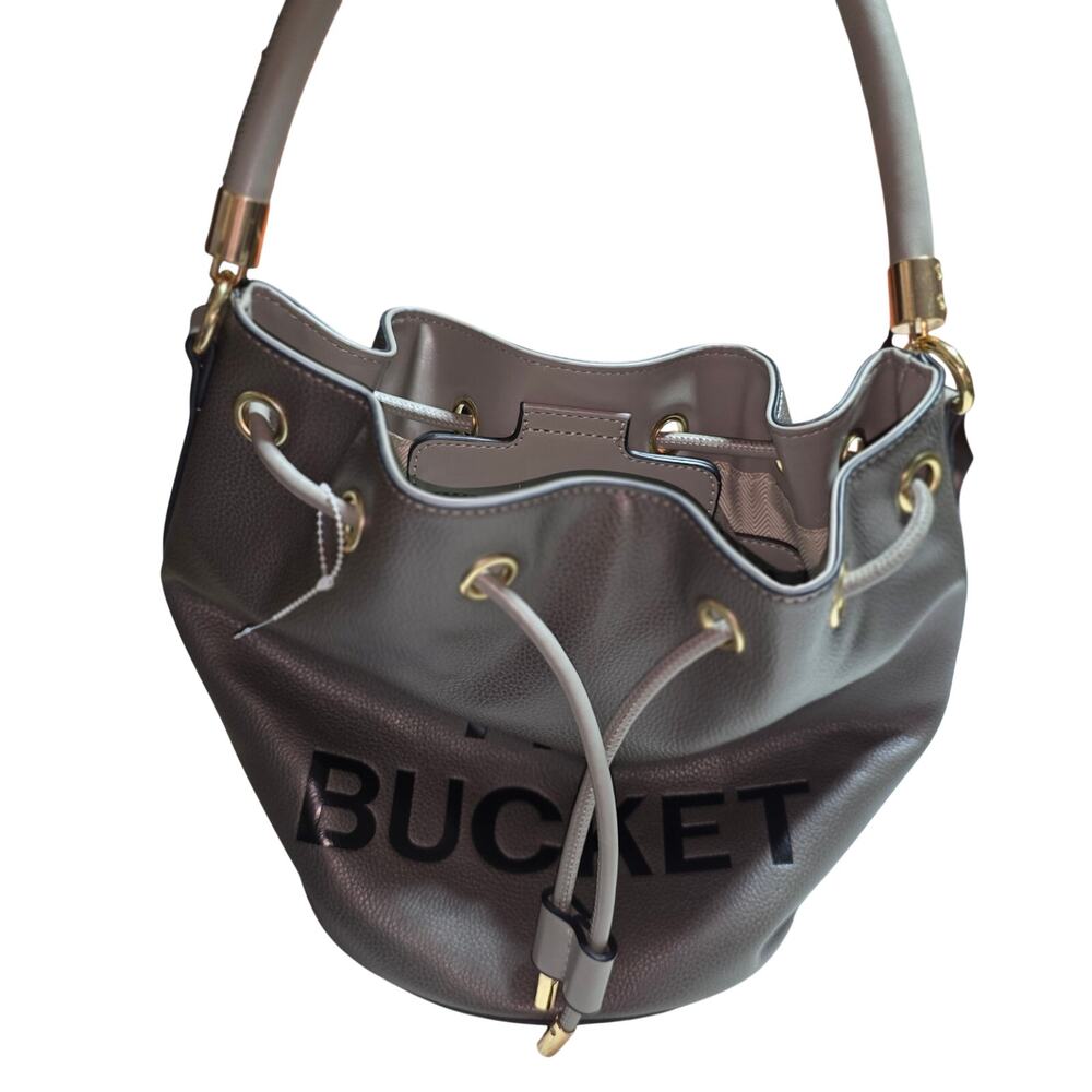 THE BUCKET CHARCOAL BUCKET DRAWSTRING BAG